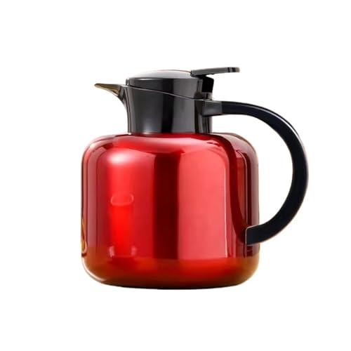 Wasserkocher Edelstahl-Teekessel for geschmorten Tee, Haushaltstee-gedämpfter Brühkessel, Tee-Wasser-Trennungs-Isolierungskessel, großer Kapazitäts-Brühtee-Kessel Kettlekettle (Color : Red) von GRFIT