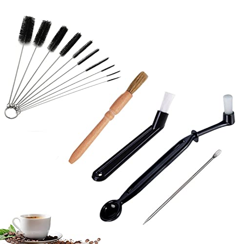 14 Stück Set Kaffeemühle Reinigungsbürste, Kaffeepinsel Reinigung, Kaffee Reinigungsbürste, Kaffee Werkzeug, für Reinigen Kaffeemaschine, Sojamilchmaschine, Flasche, Reagenzglas, Topf, Stroh von GRGE