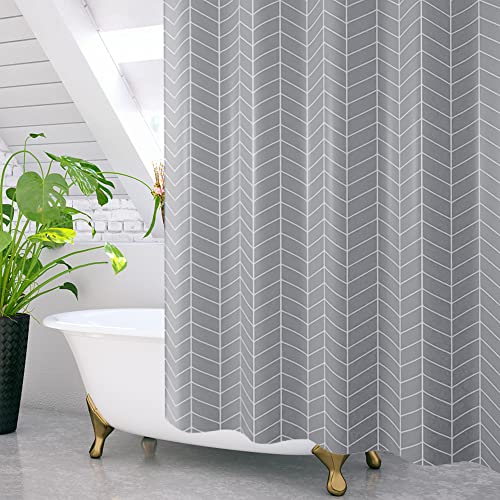 GRICOL Duschvorhang Wasserdicht 180 x 200 cm Badvorhang aus Polyester Stoff Waschbar Bad Vorhang mit 12 Ringe für Dusche und Badewanne Grau GRICOL Duschvorhang Wasserdicht 180 x 200 cm Badvorhang aus Polyester Stoff Waschbar Bad Vorhang mit 12 Ringe für Dusche und Badewanne Grau von GRICOL