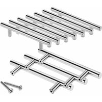 10 x 128 mm Edelstahl T-Stange Küchengriffe, Ø 12 mm Schranktürstangengriff mit Schrauben von GRID COOL