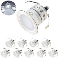 10er-Pack Mini-LED-Außenstrahler IP67 Wasserdicht Tageslichtweiß 4500 K Stehlampe 32 mm 0,6 W DC 12 V für Deck Path Wood Pool Treppen von GRID COOL