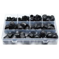 145-teiliges PE-Schraubenkappen-Sortiment mit Schraubmuttern. Passende Sicherungsmuttern für Schrauben und Bolzen. Erhältlich in 6 Größen, inklusive von GRID COOL