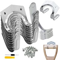 18 Stück Aufbewahrungshaken, Wandmontierter Gartengerätehalter, Eisen-Einzel-/Doppel-Werkzeugregal für Garagenschuppen, Lager, Farm, Werkbank, mit 18 Stück Aufbewahrungshaken, Wandmontierter Gartengerätehalter, Eisen-Einzel-/Doppel-Werkzeugregal für Garagenschuppen, Lager, Farm, Werkbank, mit von GRID COOL