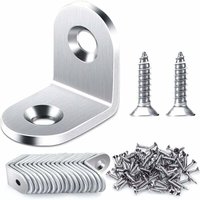 20 Stück 20 x 20 mm rechtwinklige Halterung, Edelstahl-Winkelhalterung 90-Grad-Eckhalterung, L-förmige Winkelhalterung mit Schrauben von GRID COOL