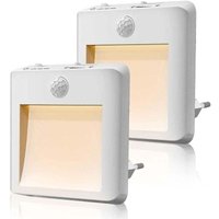 2er-Set Nachtlichter zum Einstecken – Kindernachtlichter mit Bewegungssensor – Helligkeit einstellbar, LED-Nachtlicht (warmweiß/kaltweiß – von GRID COOL