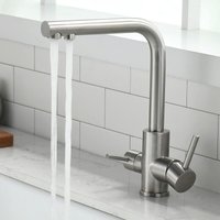 3-Wege-Küchenarmatur – 360° drehbar – 3-in-1-Wasserfilter-Mischbatterie – Trinkwasserhahn mit 2 Hebeln – 3-Wege-Wasserhahn 3-Wege-Küchenarmatur – 360° drehbar – 3-in-1-Wasserfilter-Mischbatterie – Trinkwasserhahn mit 2 Hebeln – 3-Wege-Wasserhahn von GRID COOL