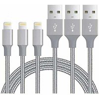 3er-Pack iPhone-Ladekabel 3 Fuß, MFI-zertifiziertes Lightning-Kabel, mit Nylon geflochtenes iPhone-Ladekabel, kompatibel mit iPhone 11 Xs Max XR X 8 3er-Pack iPhone-Ladekabel 3 Fuß, MFI-zertifiziertes Lightning-Kabel, mit Nylon geflochtenes iPhone-Ladekabel, kompatibel mit iPhone 11 Xs Max XR X 8 von GRID COOL