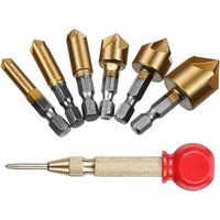90° HSS Zentriersenker Fasbohrer-Satz Faskopfwerkzeuge Hartmetallsenker 1/4'' 6-kant für Holz Metall 6 8 9 12 16 19 mm 7-tlg 90° HSS Zentriersenker Fasbohrer-Satz Faskopfwerkzeuge Hartmetallsenker 1/4'' 6-kant für Holz Metall 6 8 9 12 16 19 mm 7-tlg von GRID COOL