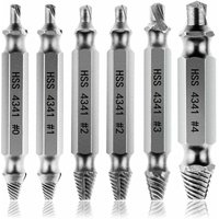 Abisolierte Ausdreher für beschädigte Schrauben [6 Stück], Schraubenausdreher, Ausdreher für gebrochene Bolzen aus HSS 4341 Stahl, Härte über 63 HRC, von GRID COOL