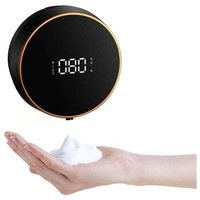 Berührungsloser Bewegungssensor Wandmontierter automatischer Schaumseifenspender für Hotelbadezimmer (Schwarz) von GRID COOL