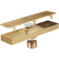 Duschablauf 300 x 68 mm Bodenablauf Gebürstetes Gold Duschrinne Edelstahl 304 Geruchsdichter Bodenablauf Duschablauf 300 x 68 mm Bodenablauf Gebürstetes Gold Duschrinne Edelstahl 304 Geruchsdichter Bodenablauf von GRID COOL