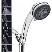 Duschkopf und Schlauch, 7 Modi, universell verstellbarer Duschkopf mit 150-cm-Schlauch, mit wassersparendem Hochdruck-Duschkopf, einfache Duschkopf und Schlauch, 7 Modi, universell verstellbarer Duschkopf mit 150-cm-Schlauch, mit wassersparendem Hochdruck-Duschkopf, einfache von GRID COOL