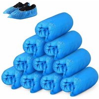 Einweg-Schuhüberzieher 50 Paar Packung – Premium wasserdichte und extra dicke Hausschuhe für Boden, Teppich, Arbeitsplatz, drinnen und draußen (Blau) von GRID COOL
