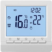 Intelligenter Wandthermostat mit LCD-Display für Fußbodenheizung – blaue Hintergrundbeleuchtung – weißes Licht von GRID COOL