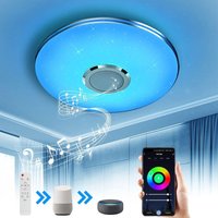 LED-Deckenleuchte mit WLAN-Lautsprecher, RGB-Deckenleuchte mit Fernbedienung und APP-Steuerung, kompatibel mit Alexa Google Home, 36W, Ø29CM von GRID COOL