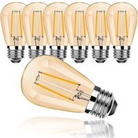 LED E27 S14 2W Warmweiß 2700K Retro Leuchtmittel Glas für Outdoor Lichterkette Ersatzbirne nicht dimmbar 6er Pack LED E27 S14 2W Warmweiß 2700K Retro Leuchtmittel Glas für Outdoor Lichterkette Ersatzbirne nicht dimmbar 6er Pack von GRID COOL