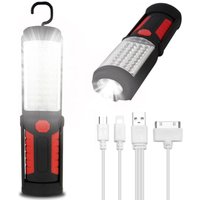 LED-Lampe, wiederaufladbare LED-Arbeitsleuchte mit magnetischer LED-Taschenlampe1Stk von GRID COOL