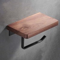 Massivholz-Toilettenpapierhalter mit Telefonablage, Klopapierhalter zum Aufkleben für Badezimmer, Nussbaumholz massiv, Montage ohne Bohren (20cm Massivholz-Toilettenpapierhalter mit Telefonablage, Klopapierhalter zum Aufkleben für Badezimmer, Nussbaumholz massiv, Montage ohne Bohren (20cm von GRID COOL