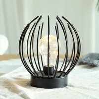 Metallkäfig-Tischlampe, kabellose, batteriebetriebene Lampe mit LED-Glühbirne im Edison-Stil, ideal für Hochzeiten, Partys, Patio-Events im Innen von GRID COOL