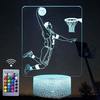 Nachtlicht 3D-Basketballspieler-Nachtlichter, LED-Dekor-Illusionslampe mit Fernbedienung und intelligenter Taste, 16 Farben, veränderbares Licht mit Nachtlicht 3D-Basketballspieler-Nachtlichter, LED-Dekor-Illusionslampe mit Fernbedienung und intelligenter Taste, 16 Farben, veränderbares Licht mit von GRID COOL