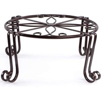 Pflanzenständer, Topfpflanzenständer aus Metall 30 x 15 cm, Blumentopfhalter aus Schmiedeeisen zur Dekoration (Braun) von GRID COOL
