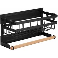 Schmiedeeisen, weicher magnetischer Kühlschrank-Aufbewahrungskorb, Küchenkühlschrank, seitlich hängendes Gewürzregal von GRID COOL