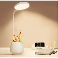 Schreibtischlampe für Homeoffice/Studentenwohnheim, kleine wiederaufladbare LED-Schreibtischlampe mit Stift-/Handyhalterung, augenschonende Schreibtischlampe für Homeoffice/Studentenwohnheim, kleine wiederaufladbare LED-Schreibtischlampe mit Stift-/Handyhalterung, augenschonende von GRID COOL