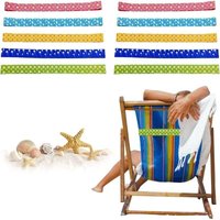 Set mit 10 elastischen Strandtuchbändern aus Gummi – Eine neue Alternative zu Strandstuhlclips – Für Handtücher, Strandstühle, Pools (30 x 5 cm) von GRID COOL