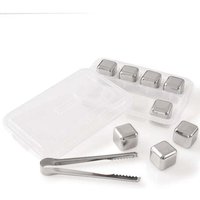 Set mit 8 wiederverwendbaren Eiswürfelbehältern aus Edelstahl inklusive Zange und Eiswürfelformen Set mit 8 wiederverwendbaren Eiswürfelbehältern aus Edelstahl inklusive Zange und Eiswürfelformen von GRID COOL