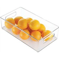 Stapelbare Kühlschrankbehälter, 1 Packung, transparente Küchen-Organizer-Behälter mit Griffen für Schränke, Regale, Schubladen, Gefrierschrank – von GRID COOL