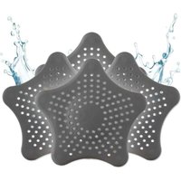 Universeller Silikon-Abflusssieb – 3+1 gratis Haarsieb – Duschsieb mit Haarfänger – Abflusssieb für Dusche, Waschbecken, Badewanne und Küche (Grau) von GRID COOL