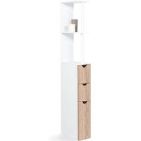 WILLY Regal-WC-Schrank aus Holz mit 3 buchefarbenen Türen platzsparend für Toiletten - Natur WILLY Regal-WC-Schrank aus Holz mit 3 buchefarbenen Türen platzsparend für Toiletten - Natur von GRID COOL