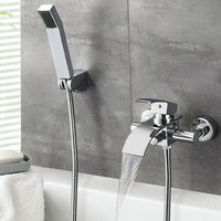 Wasserfall Badewanne Wasserhahn Edelstahl Wannenmischer Chrom Duscharmatur Wasserfall Mischbatterie mit Handbrause für Badezimmer Wasserfall Badewanne Wasserhahn Edelstahl Wannenmischer Chrom Duscharmatur Wasserfall Mischbatterie mit Handbrause für Badezimmer von GRID COOL