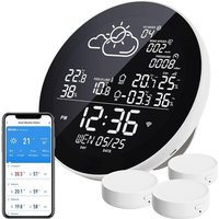 WiFi Wetterstation, WLAN Wireless Indoor Outdoor Thermometer mit 3 Außensensoren, mit LCD Display WiFi Wetterstation, WLAN Wireless Indoor Outdoor Thermometer mit 3 Außensensoren, mit LCD Display von GRID COOL