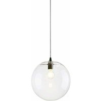 Wings of Wind Glaskugel E27 Pendelleuchte Kronleuchter Tropfen aus transparentem Glas Pendelleuchte schwarz Lampenfassung, Glas, 20cm, Φ20 von GRID COOL