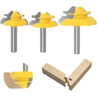 mm Schaftschienen-Finger-Wendegelenk-Fräser-Kleber-Bit, 3-teilig, 45-Grad-Gehrungsfräser, Konus-Zapfen-Fräser für Holzbearbeitungs-Tischlerwerkzeuge mm Schaftschienen-Finger-Wendegelenk-Fräser-Kleber-Bit, 3-teilig, 45-Grad-Gehrungsfräser, Konus-Zapfen-Fräser für Holzbearbeitungs-Tischlerwerkzeuge von GRID COOL