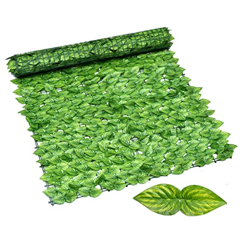Künstlicher Efeu-Sichtschutzzaun, 3 m Länge, grüne Kunststoff-Laubzaun-Paneele, Sichtschutzzaun, Rolle, Wand, Außenbereich, Garten, Landschaftsbau, Dekor (Farbe: Stil 1, Größe: 50 x 300 cm) (Stil 4 von GRIEGUIIUEWQQ