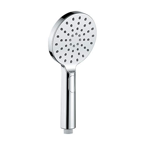 GRIFEMA COMPLENTOS-G802 | Wassersparende Handbrause, Gross (Durchmesser, 120mm), 3 Strahlarten | Runder Duschkopf mit Regendusche und Massage Funktion, Chrom von GRIFEMA