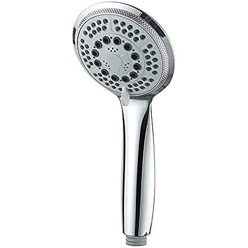 GRIFEMA COMPLENTOS-G804 Wassersparende Handbrause, Gross (Durchmesser, 100mm), 3 Strahlarten/Runder Duschkopf mit Regendusche und Massage Funktion, Chrom von GRIFEMA