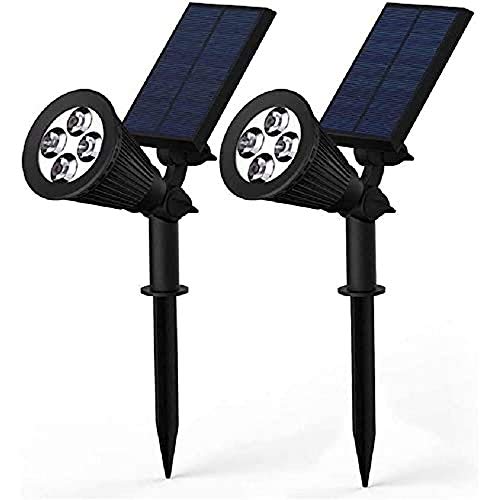 GRIFEMA DG2005, Solarleuchte Garten 4 LED, Wasserdichte Strahler, 2 Stück,Grau von GRIFEMA