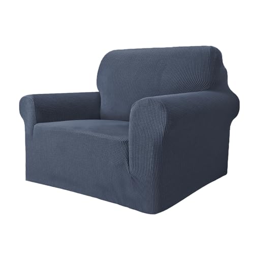 GRIFEMA High Stretch Sofabezug 1 Sitzer Sofaüberwurf Jacquard Elastische Sofahusse für Wohnzimmer Protector für Hunde Haustiere, Grau von GRIFEMA