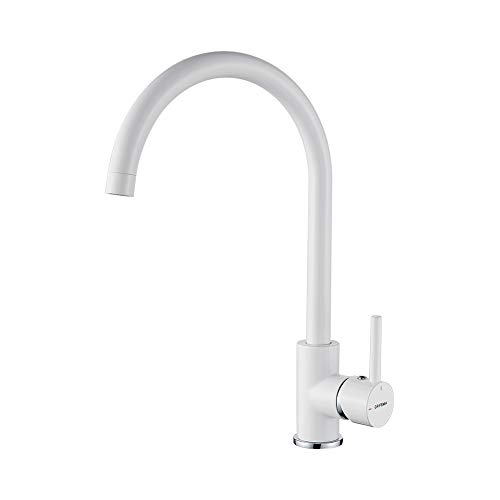 GRIFEMA GRIFERÍA DE COCINA-G4001W | Küchenarmatur - Wasserhahn Küche mit Hoher Auslauf(246mm), Weiß | Einhand-Spültischbatterie, G3/8'' Anschlüsse, Hochdruck, 360° Schwenkbar von GRIFEMA