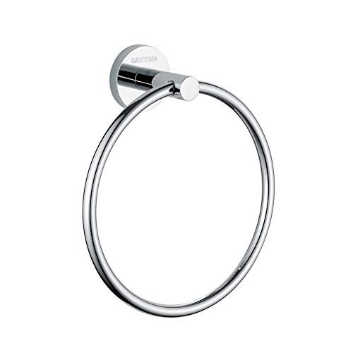 GRIFEMA IBIZA-G30104 | Wandmontage Badaccessoires - Handtuchring aus Messing | Badezimmer Handtuchhalter, Chrom von GRIFEMA