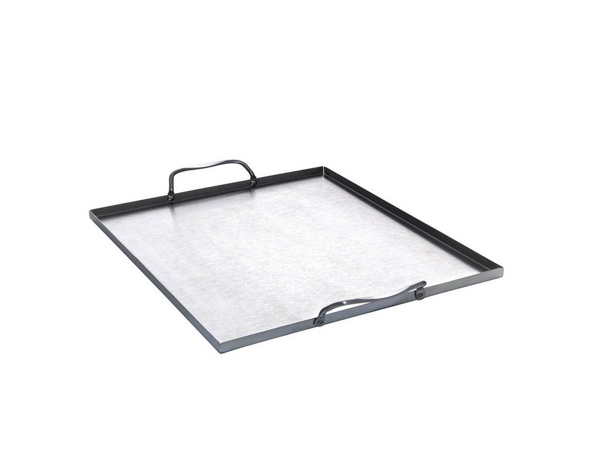 GAUMENKICK Grillpfanne Edelstahl Grillwanne mit 2 Griffen, 31x27x1cm - Plancha Pfanne, Edelstahl von GAUMENKICK