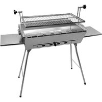 Mangal Edelstahl Astana 2 mm rostfrei Schaschlik Grill Rost verstellbar - silber von GRILLPETER