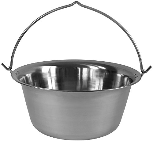 GRILLPLANET 30 Liter Gulaschkessel Edelstahl (1 mm) Lagerfeuer Kessel Topf offenes Feuer von GRILLPLANET