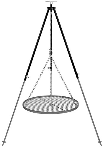 Schwenkgrill Dreibein 1,8 m Kettenhöhenverstellung mit Grillrost Edelstahl 50 cm von GRILLPLANET