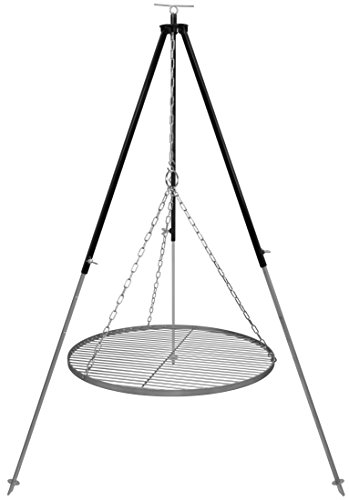 Schwenkgrill Dreibein 1,8 m Kettenhöhenverstellung mit Grillrost Edelstahl 60 cm von GRILLPLANET