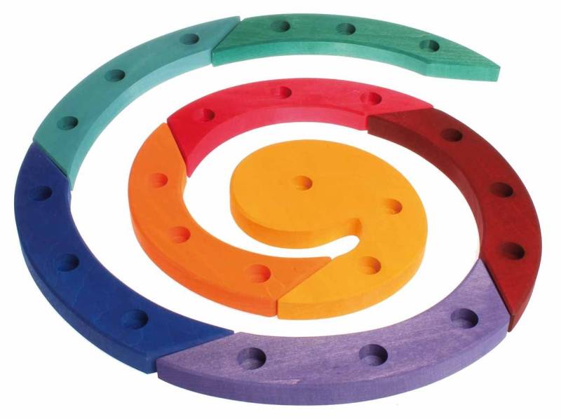 GRIMM´S Spiel und Holz Design Kerzenhalter Festtagsspirale Geburtstagsspirale Bunt 8 Teile mit 24 Löchern von GRIMM´S Spiel und Holz Design