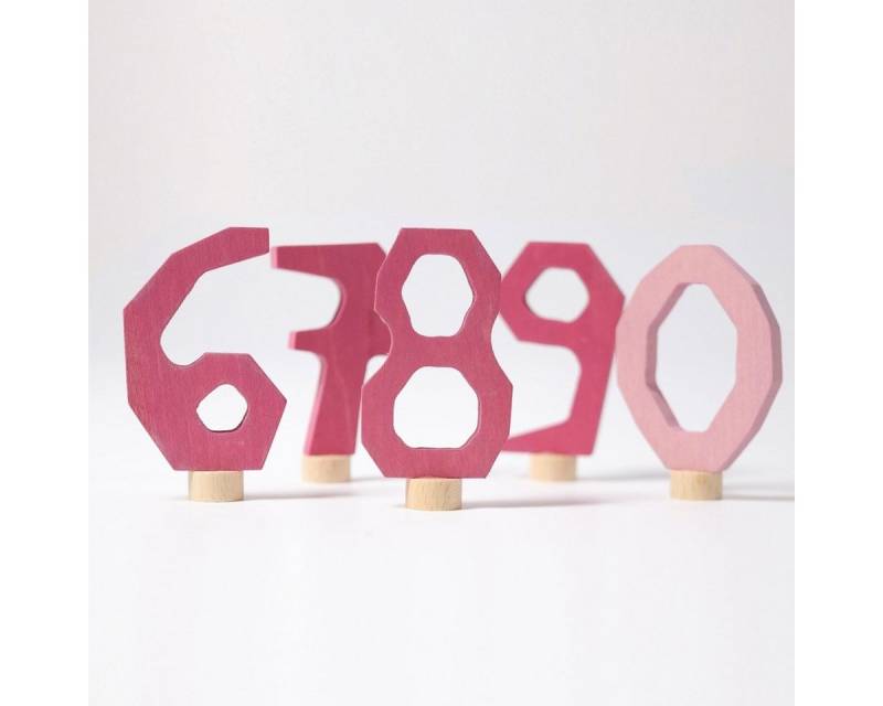 GRIMM´S Spiel und Holz Design Nachtlicht Rosa Zahlenstecker Set mit 5 Stecker aus Holz von GRIMM´S Spiel und Holz Design
